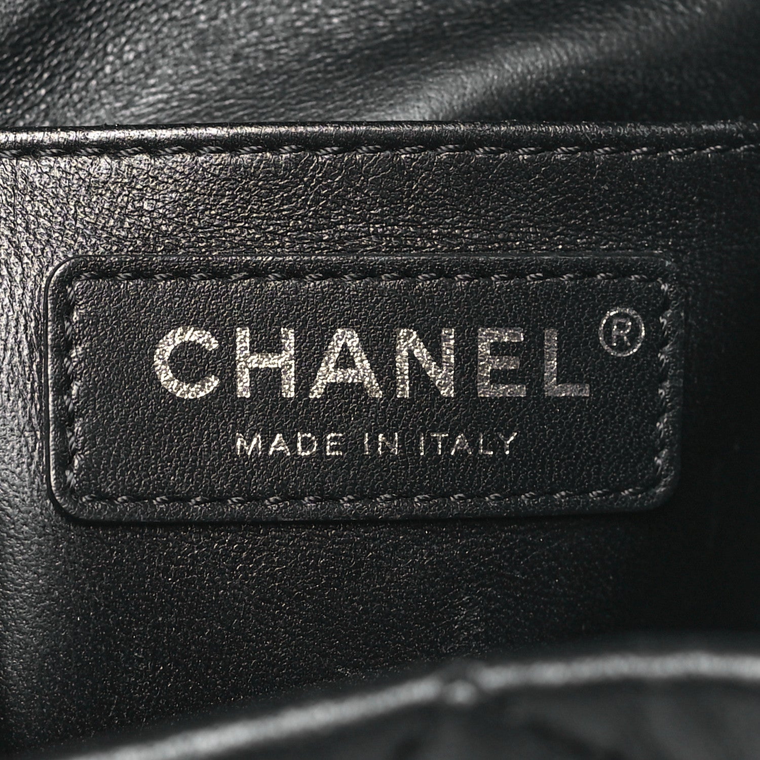 Chanel Lambskin Quilted CC Drawstring Bucket Bag Black 6 of 11