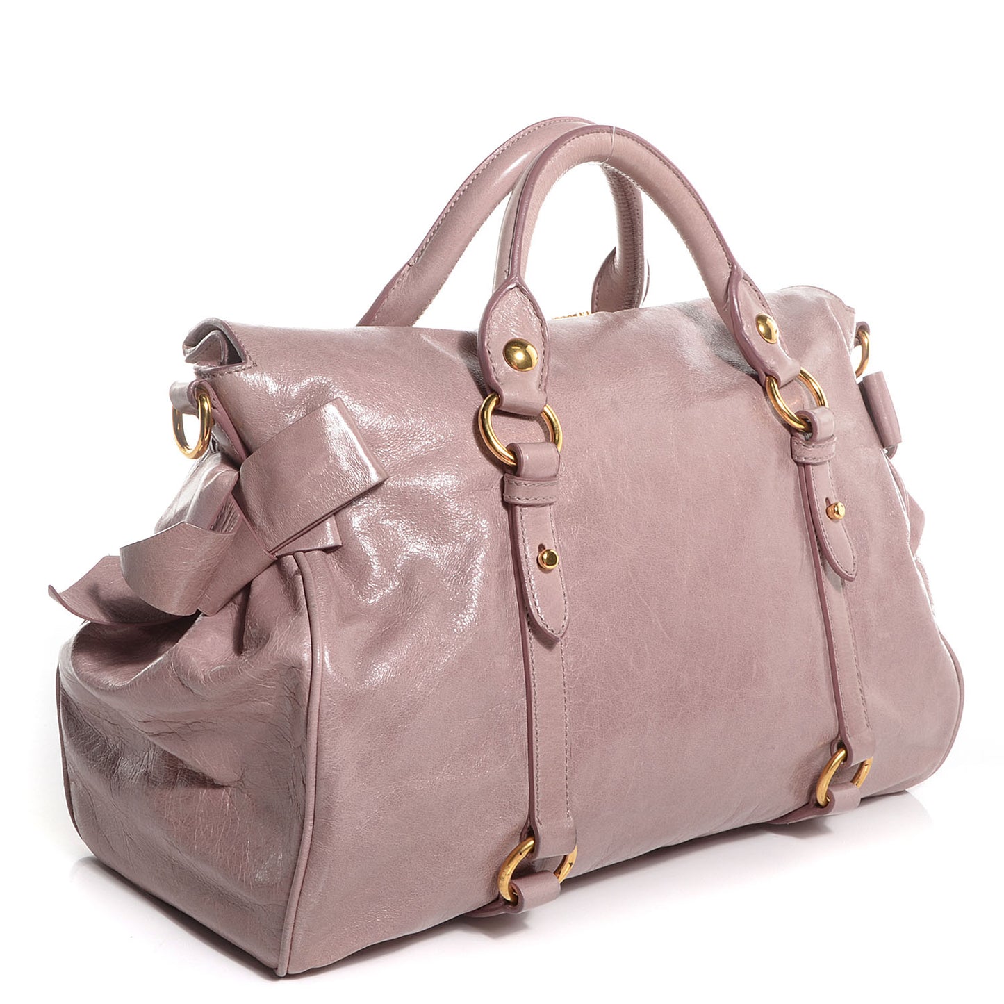 Vitello Lux Large Bow Bag Mughetto