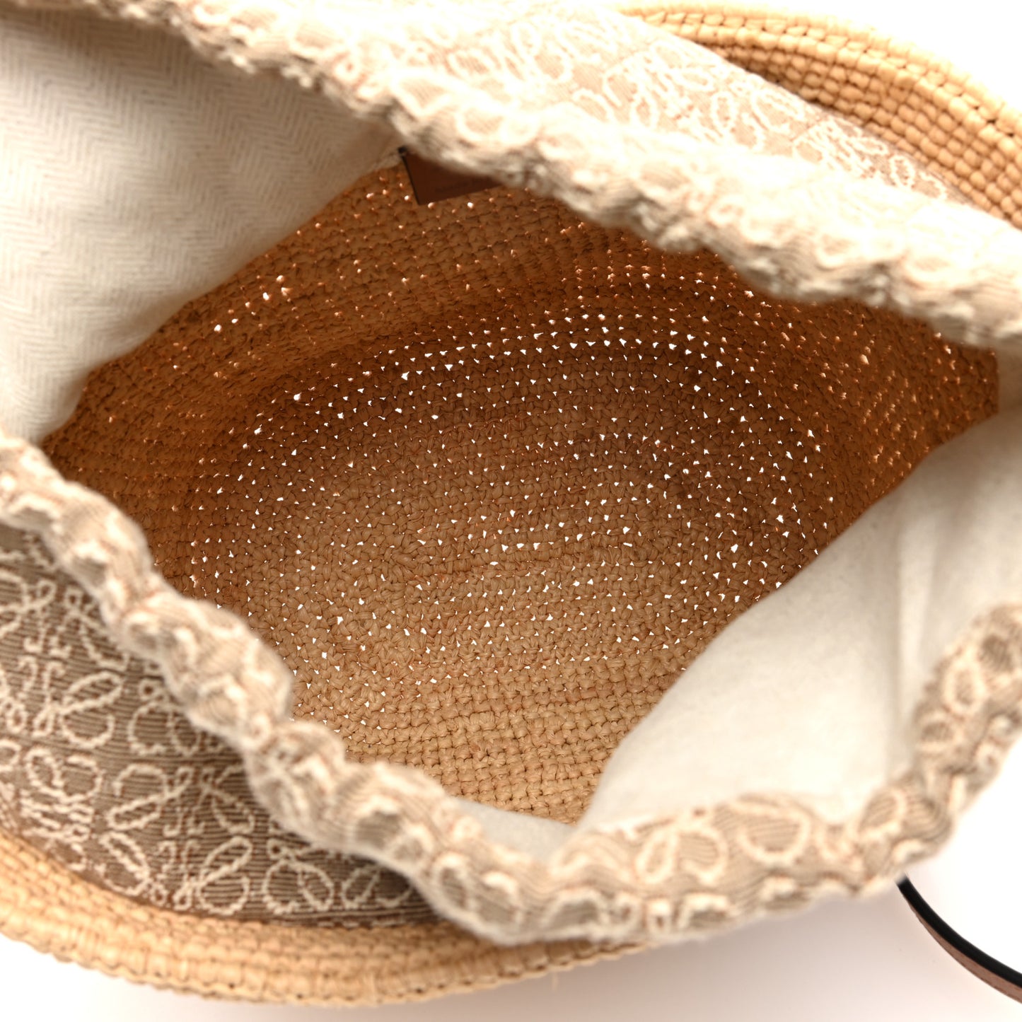 Calfskin Raffia Anagram Paulas Ibiza Pochette Bag Natural Tan