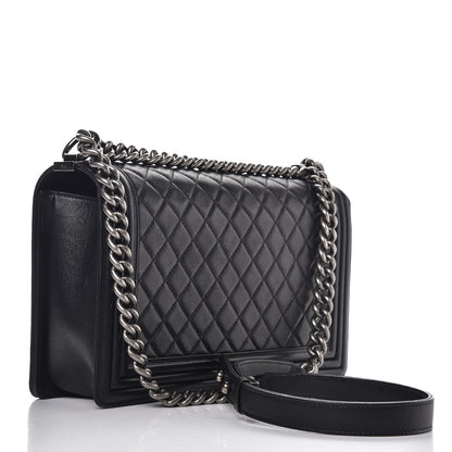 Chanel Lambskin Quilted New Medium Boy Flap Black 3 of 7