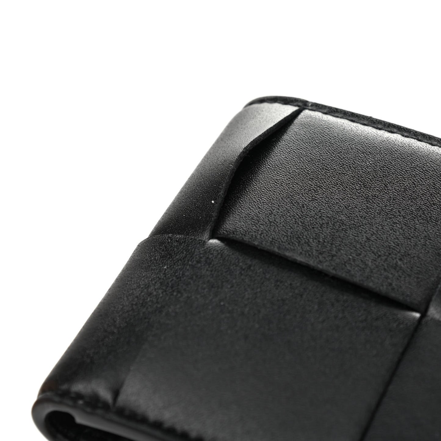 Calfskin Intrecciato Bi-Fold Wallet Black