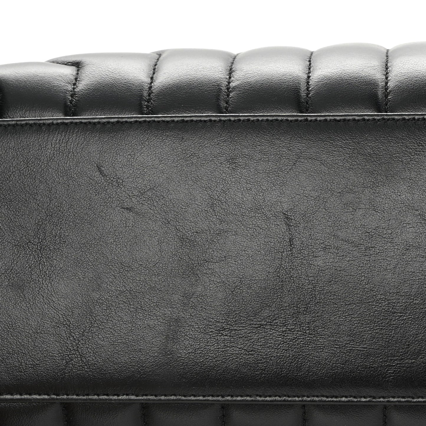 Calfskin Y Quilted Monogram Medium Loulou Chain Satchel Black