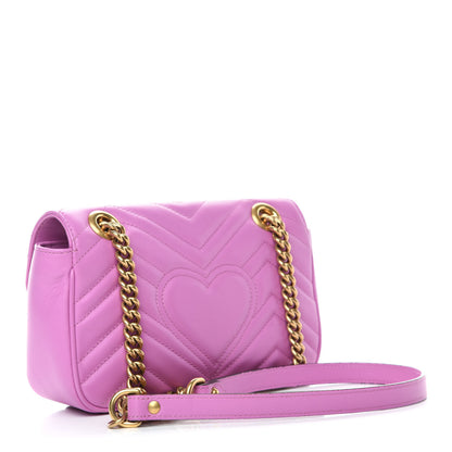 Gucci Calfskin Matelasse Mini GG Marmont Shoulder Bag Candy Mousse 3 of 10