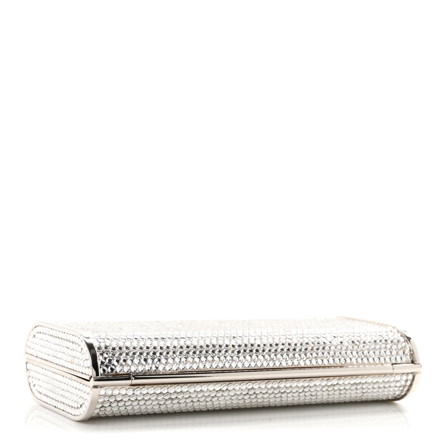 Judith Leiber Swarovski Crystal Minaudiere Clutch Silver 5 of 10