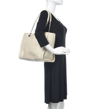 Chanel Glazed Calfskin Small Deauville Tote Ecru 2 of 10