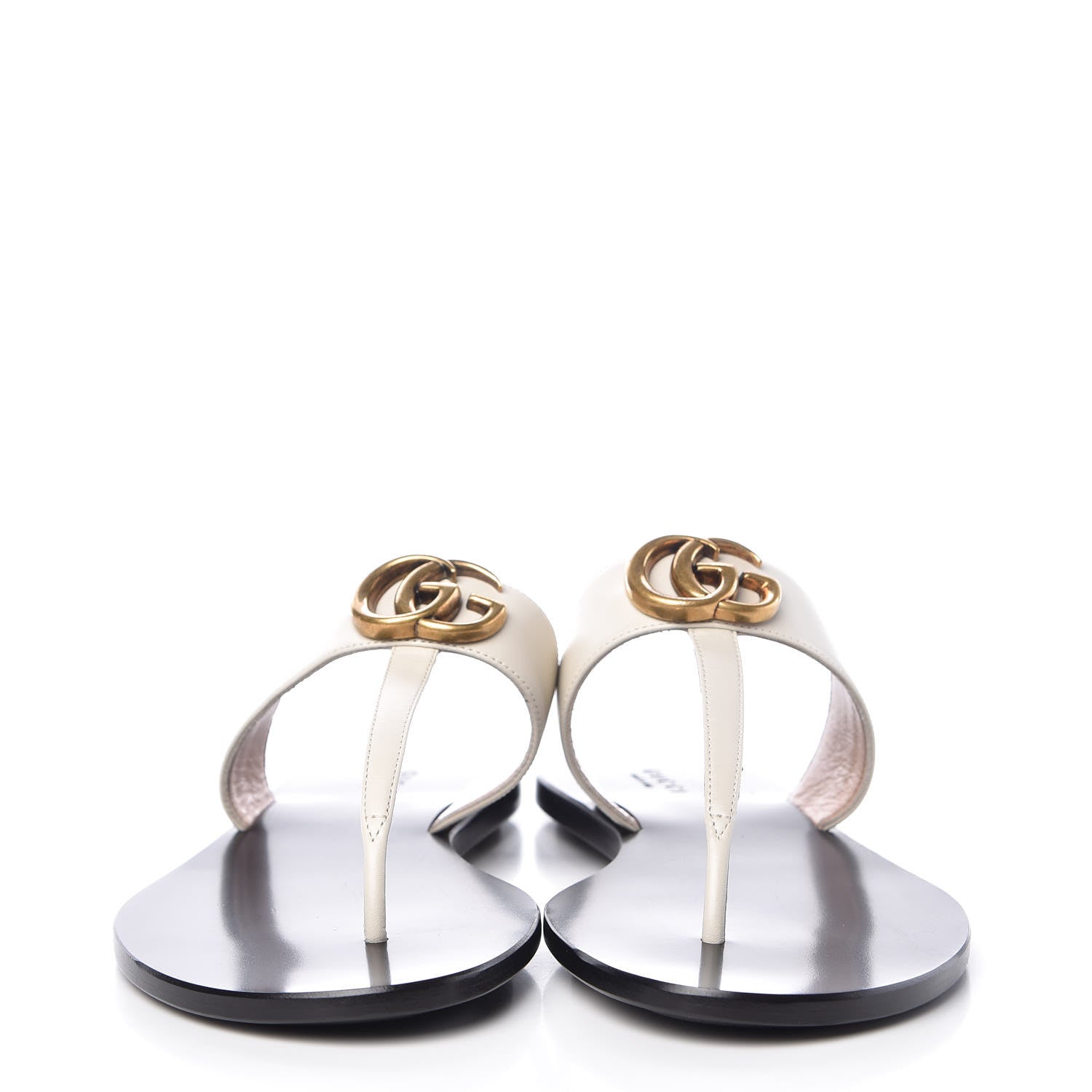 Gucci Calfskin GG Marmont Thong Sandals 38.5 Mystic White 2 of 8