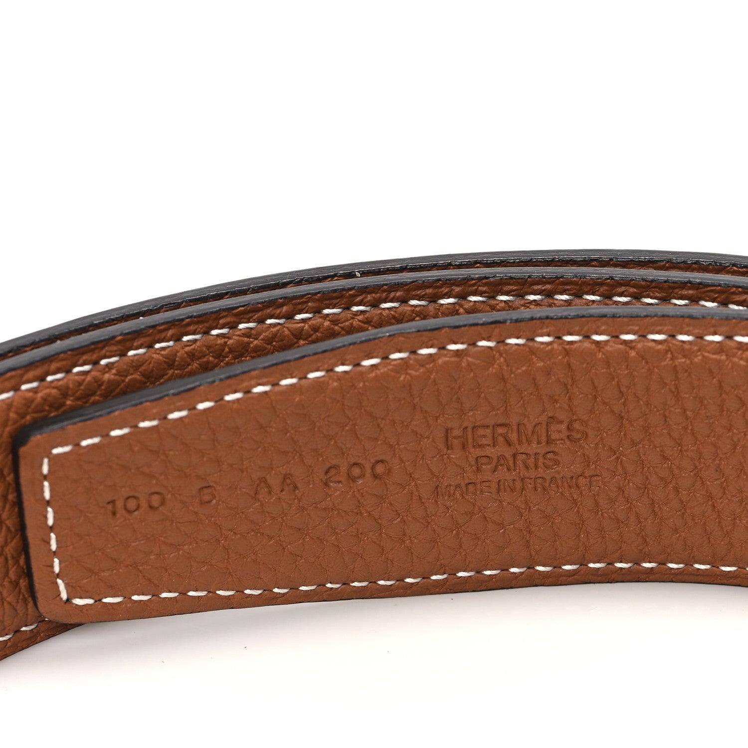 Hermes Chamonix Togo 32mm H Twist Belt 100 40 Gold Etain 3 of 4