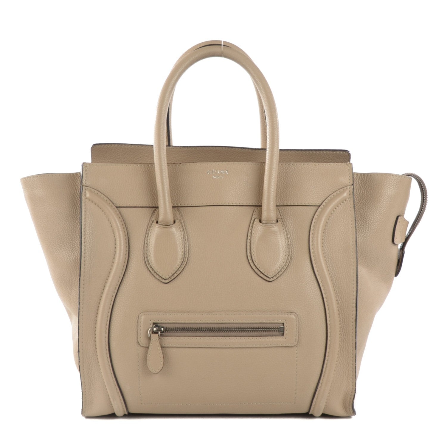 Celine Drummed Calfskin Mini Luggage Dune 1 of 12