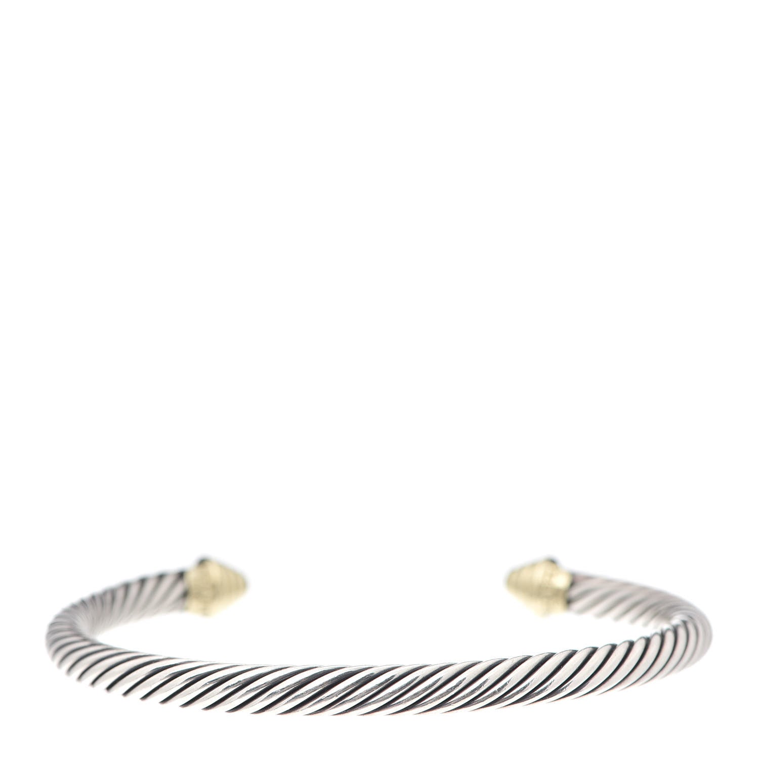 David Yurman Sterling Silver 14K Yellow Gold 5mm Cable Classics Bracelet 3 of 5