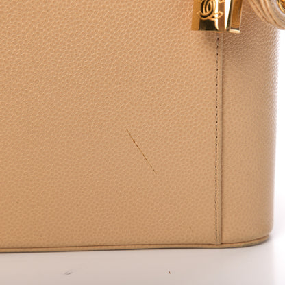 Chanel Caviar CC Vanity Train Case Beige 14 of 21