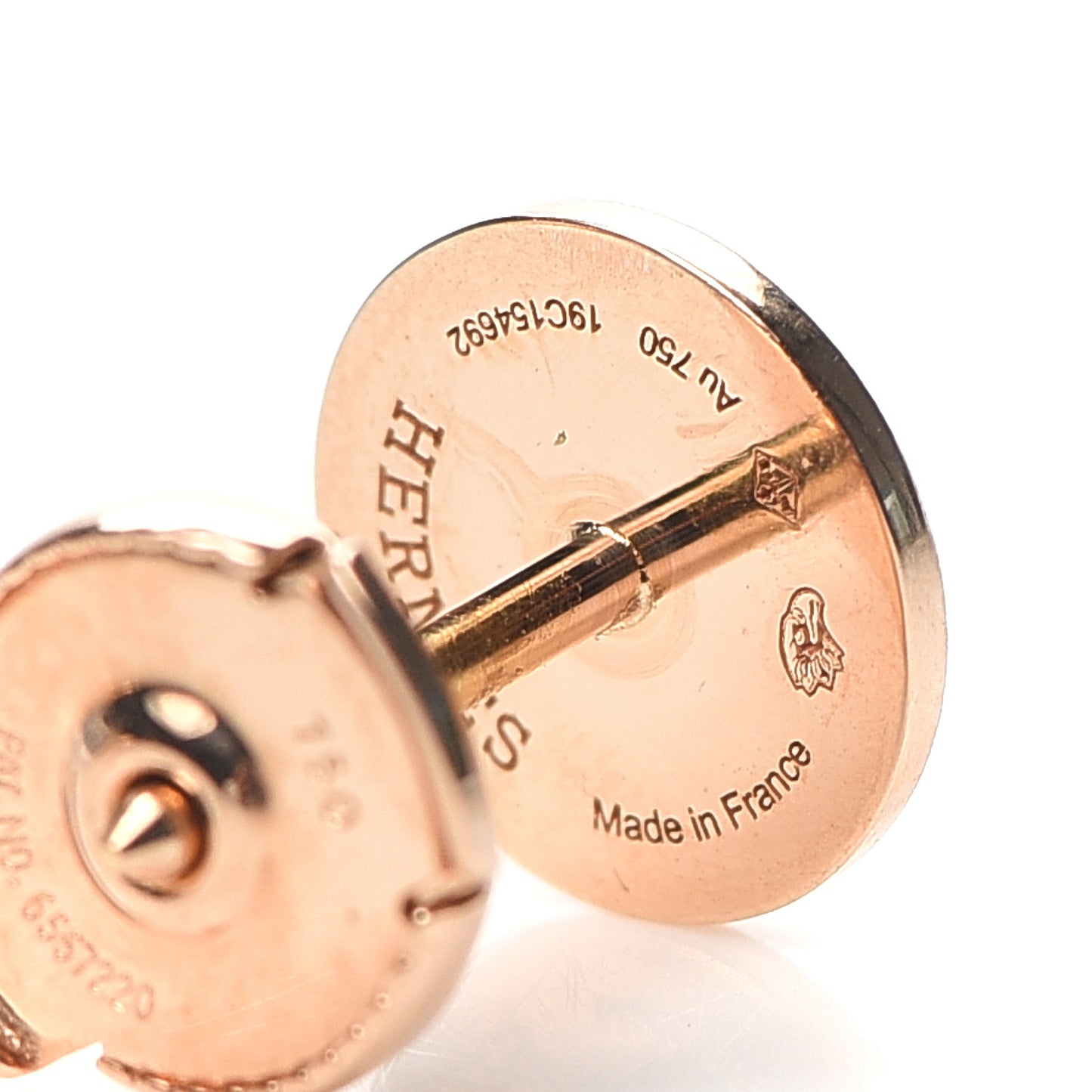 18K Rose Gold TPM Ex-Libris Stud Earrings