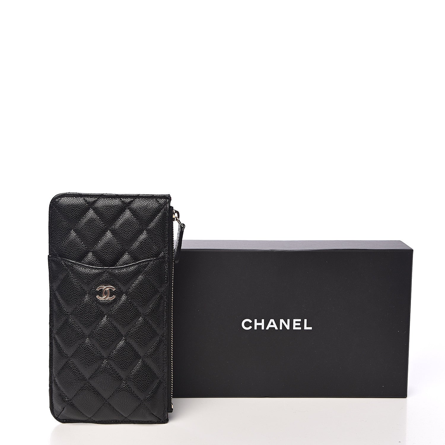 Chanel Caviar Quilted Classic Flat Wallet Pouch Black 9 of 9