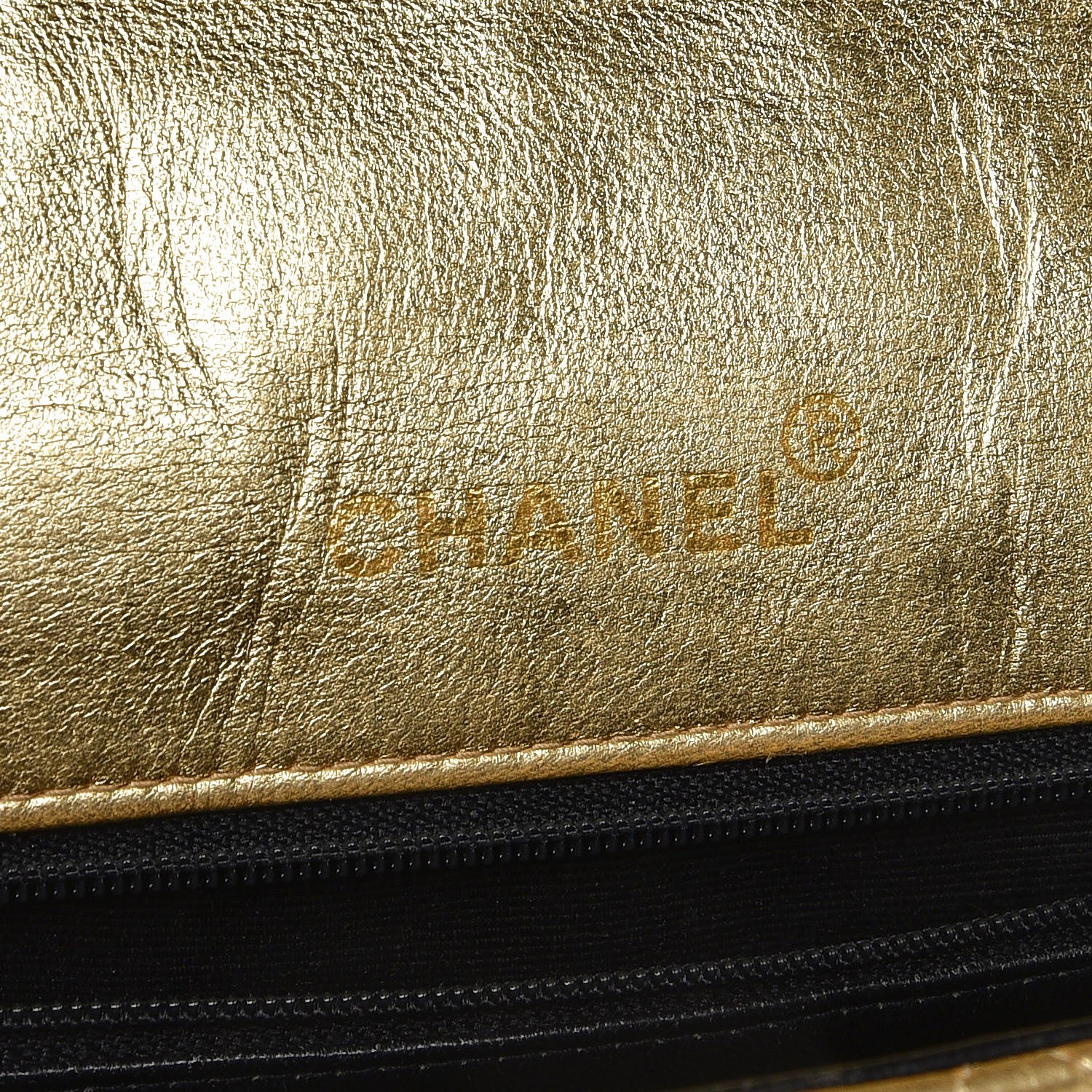 Chanel Metallic Lambskin Quilted XL Jumbo Single Flap Gold 6 of 7