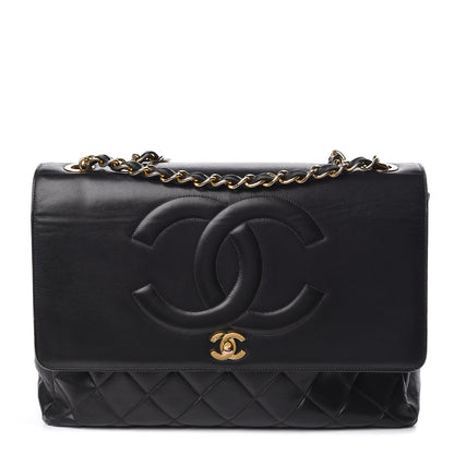 Chanel Lambskin Quilted XL Jumbo Single Flap Black 1 of 28