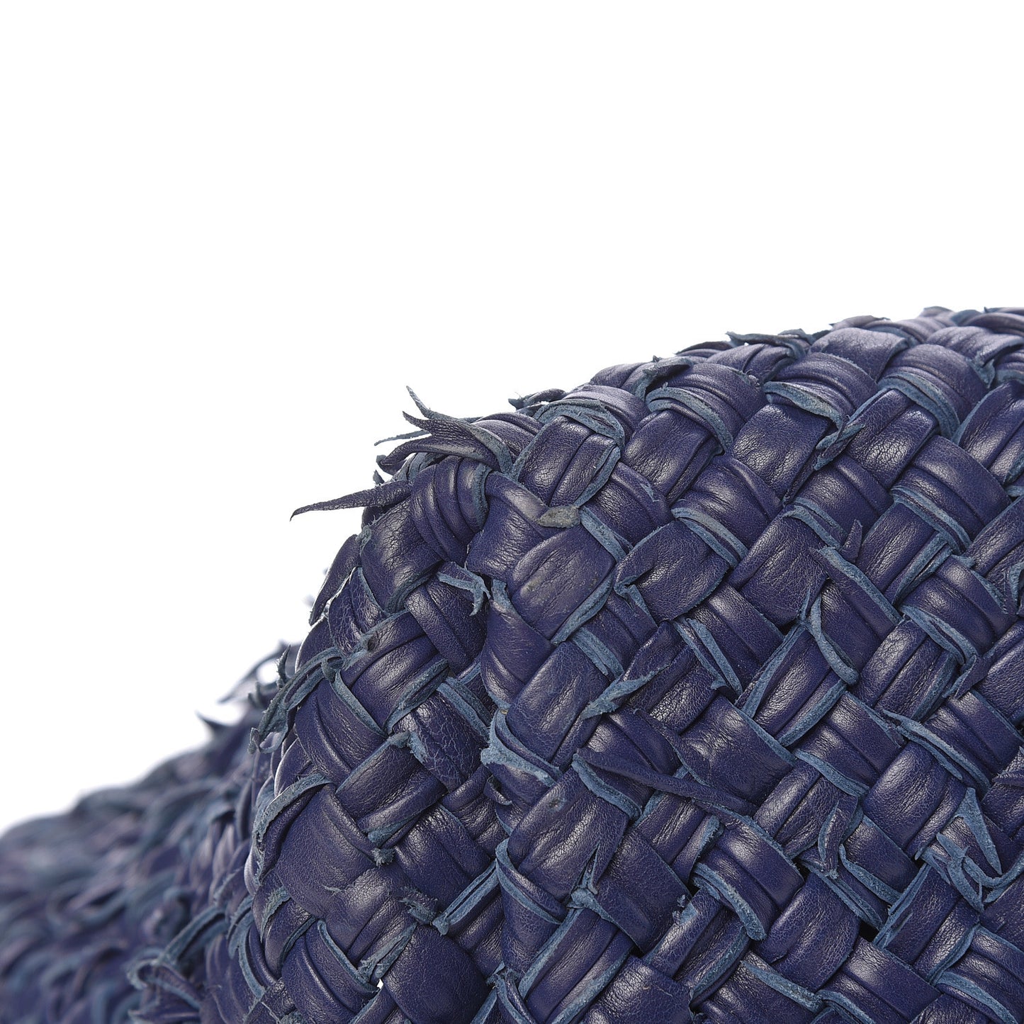 Chevre Intrecciato Fringe Netted Medium Cabat Tote Blue