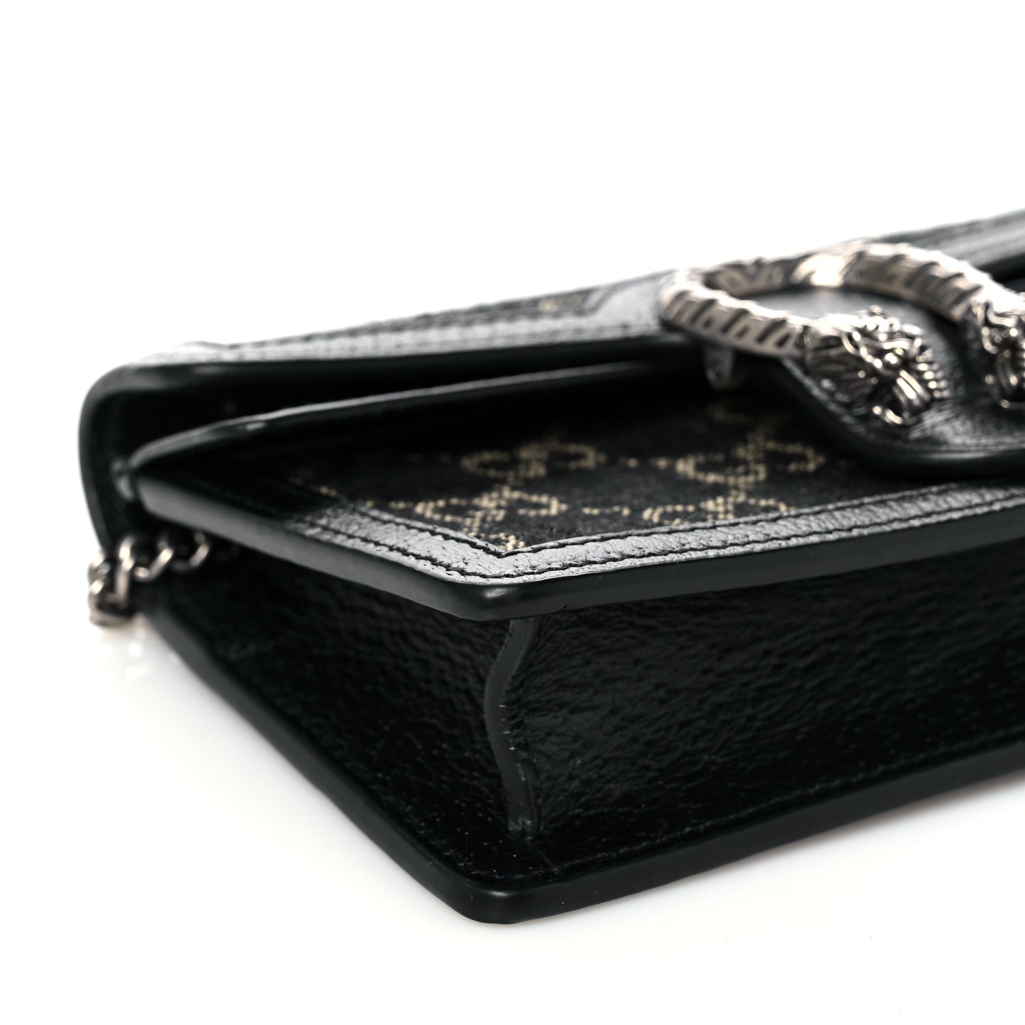 Jacquard Black Denim GG Monogram Super Mini Dionysus Shoulder Bag Black Ivory