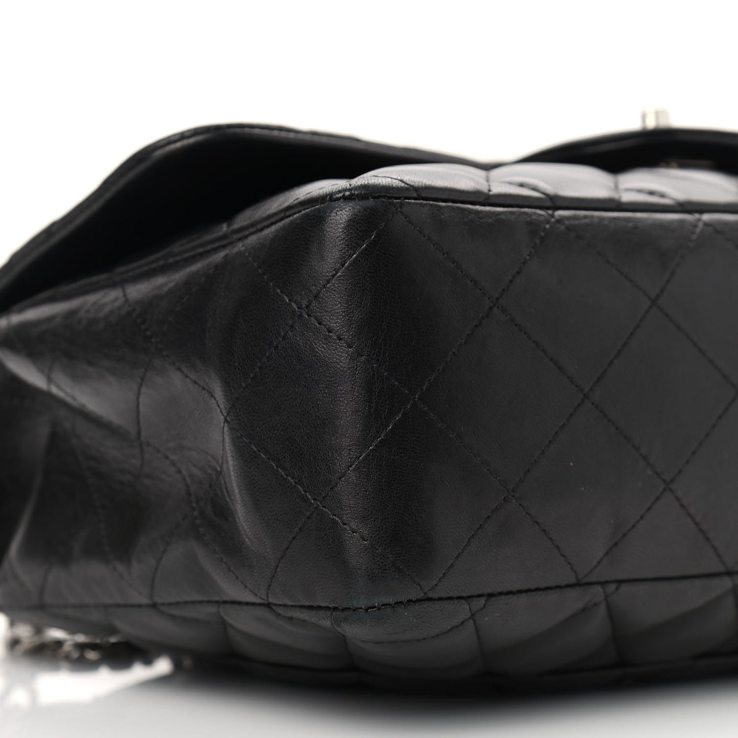 Lambskin Quilted Jumbo Flap Bijoux Chain Black