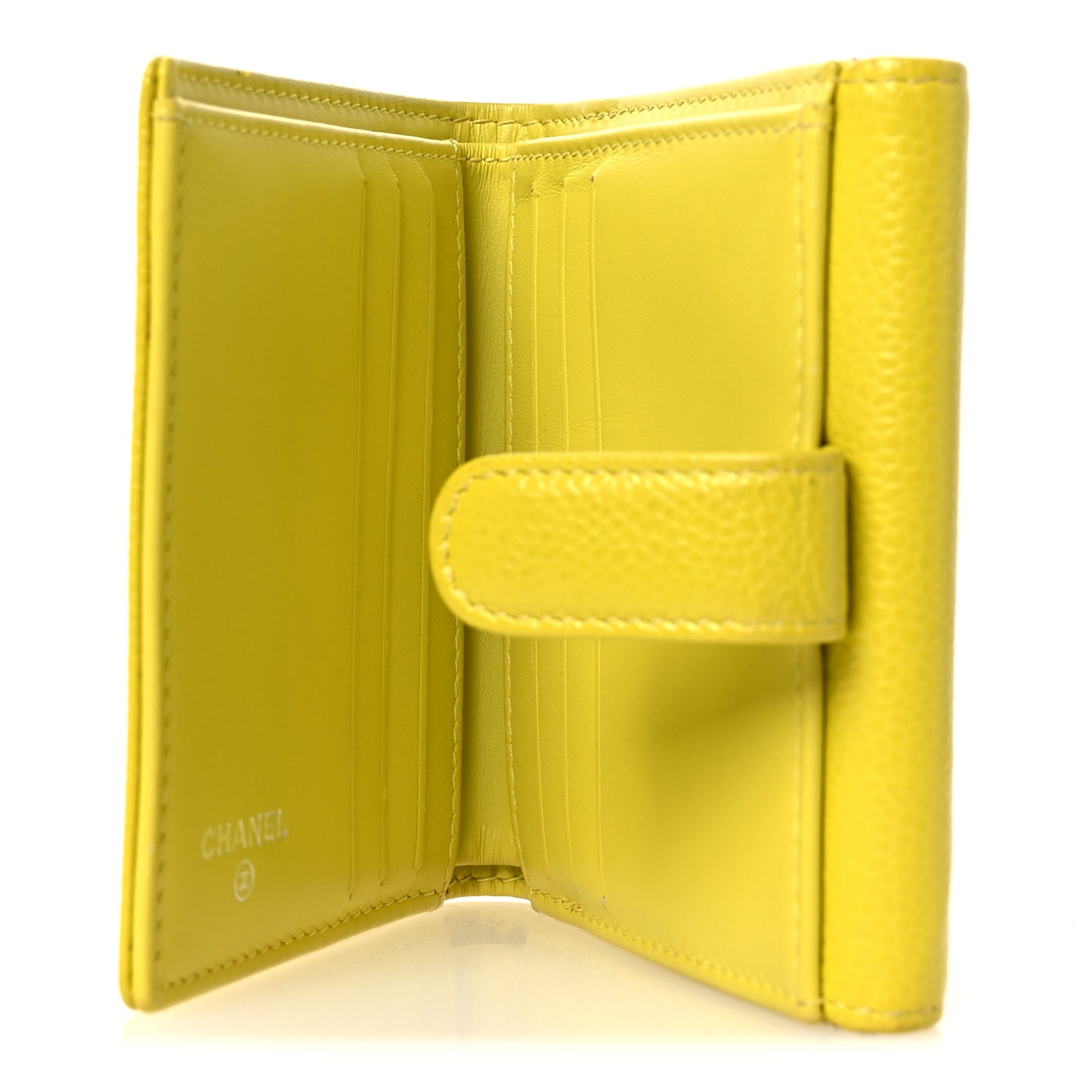 Caviar Timeless CC Compact French Wallet Yellow