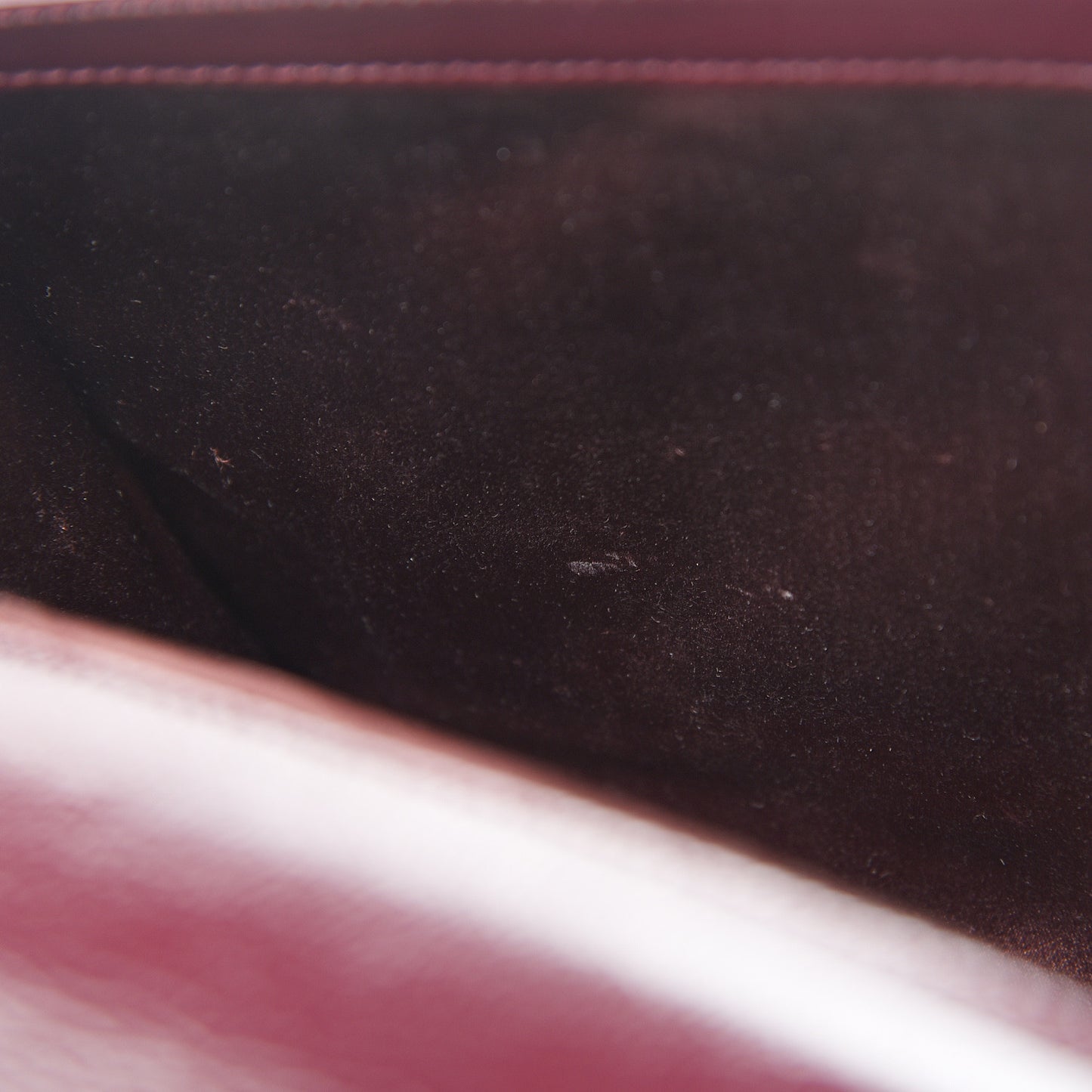 Textured Patent Monogram Large Belle De Jour Clutch Burgundy