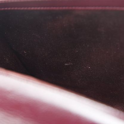 Saint Laurent Textured Patent Monogram Large Belle De Jour Clutch Burgundy 7 of 8