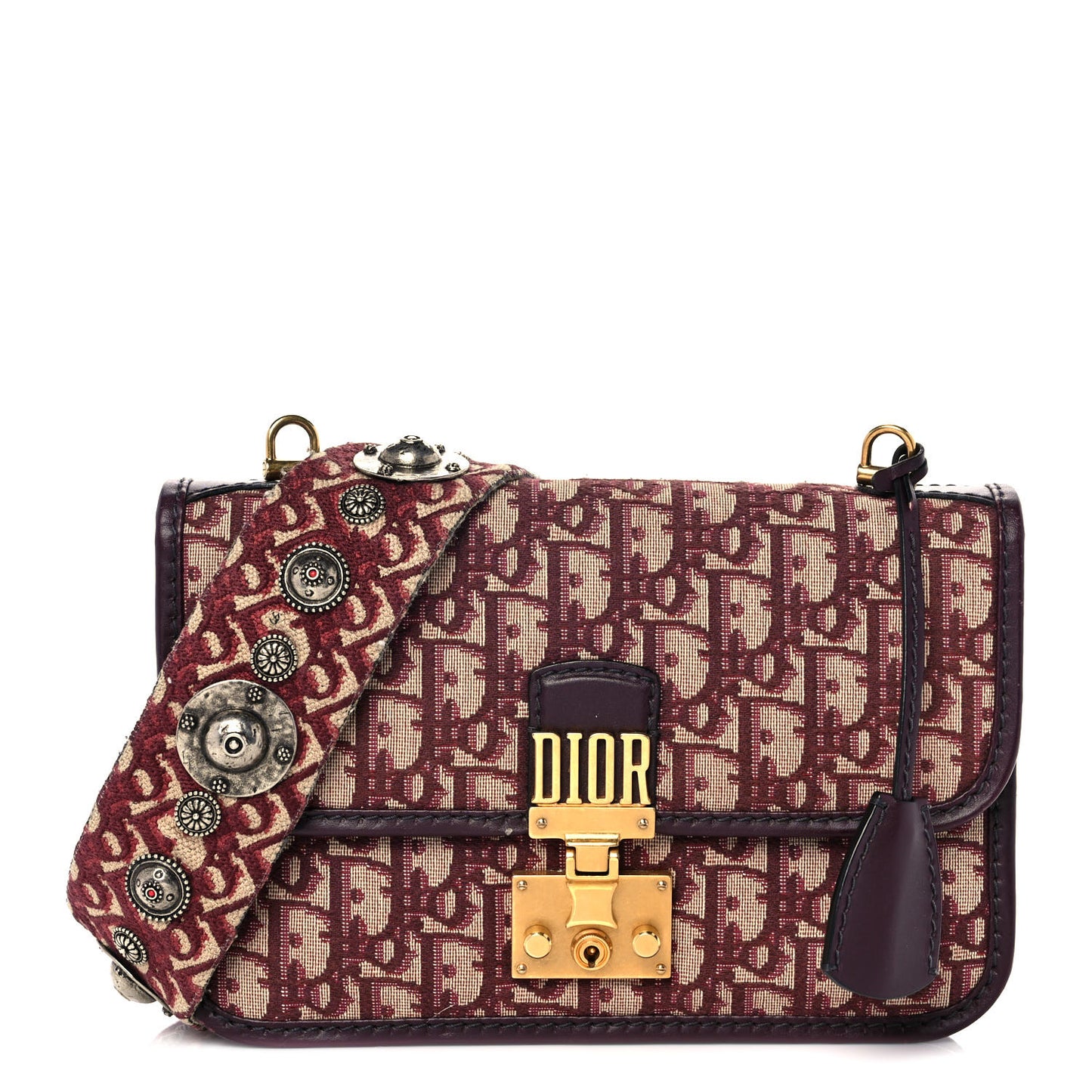 Oblique DiorAddict Flap Bag Burgundy
