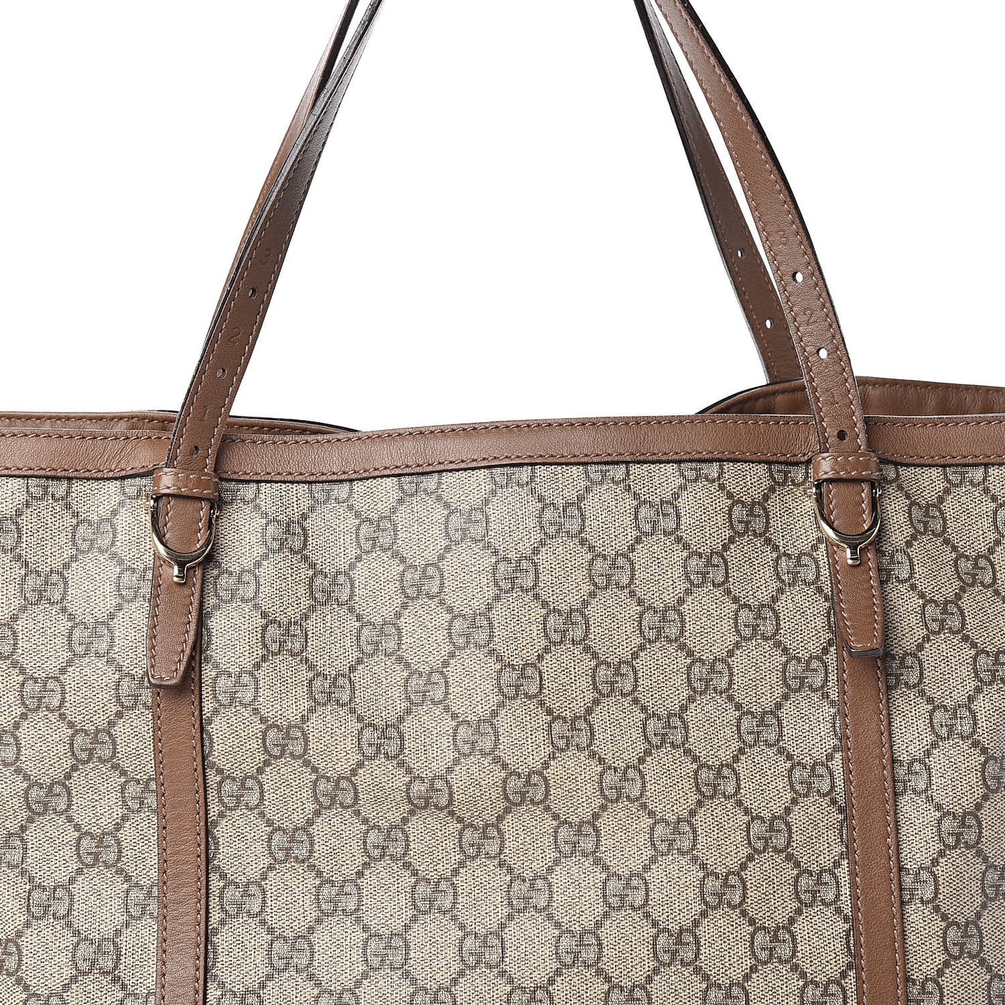 GG Supreme Monogram Medium Nice Tote Brown