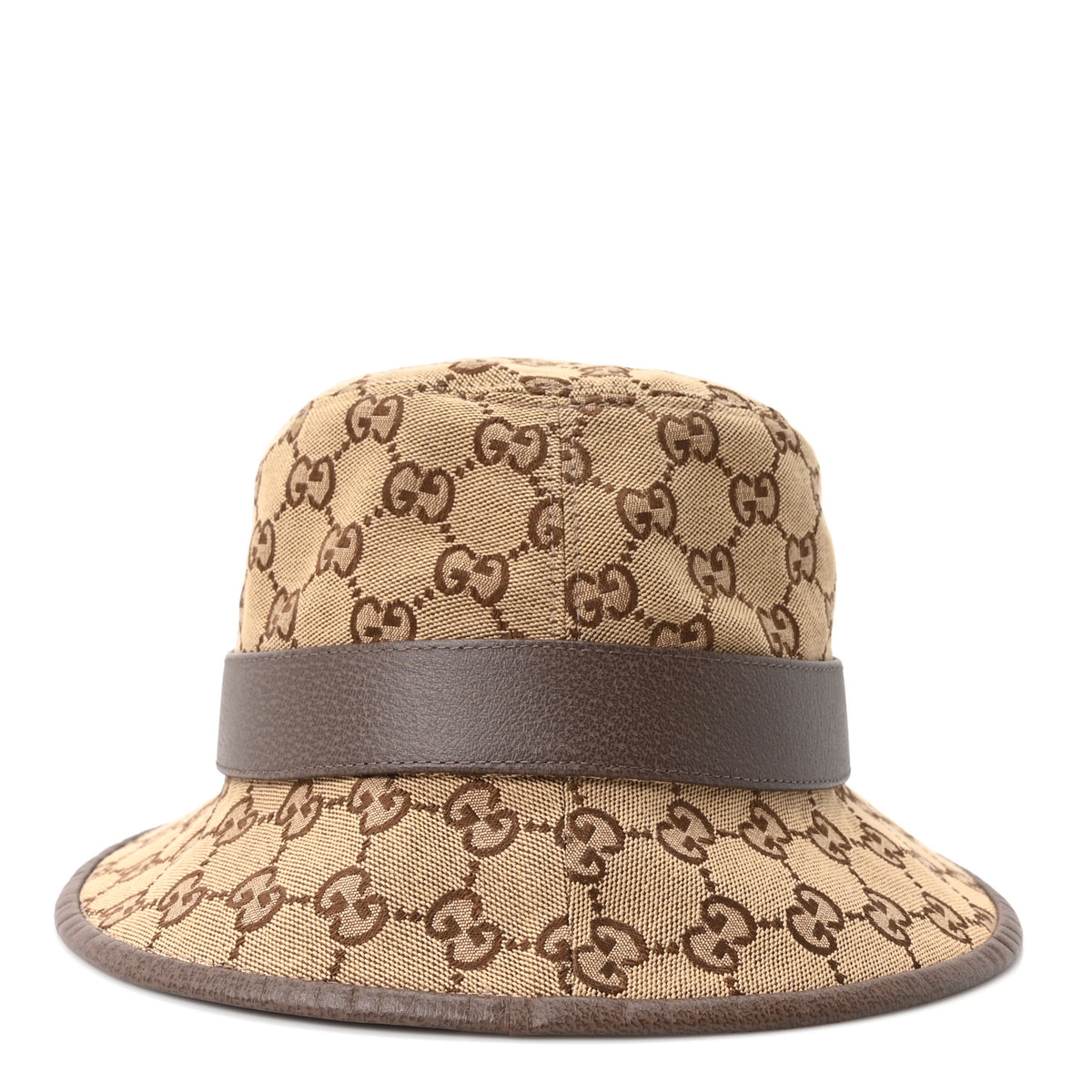 Monogram Textured Dollar Calfskin GG Jago Bucket Hat S Cacao Beige