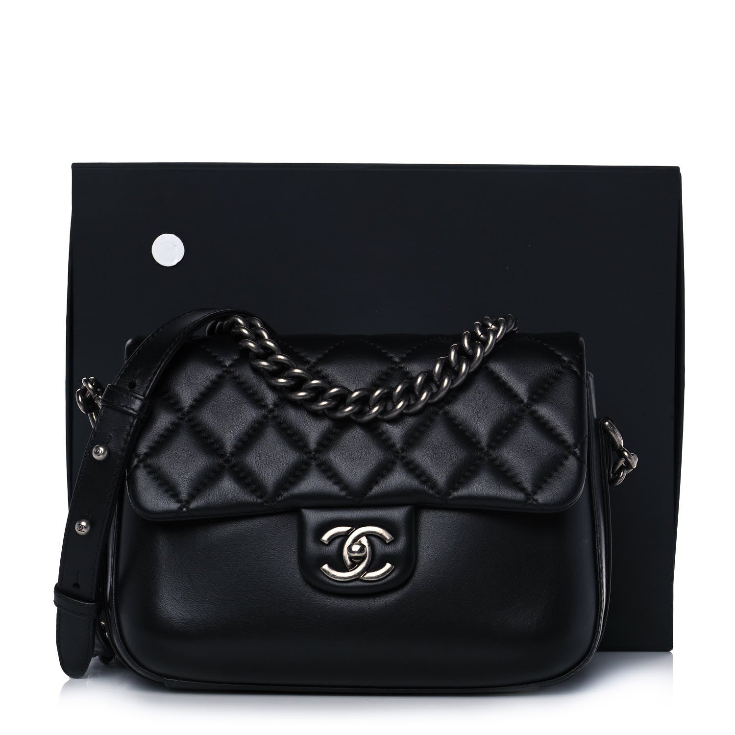 Chanel Calfskin Quilted Medium Rock My Shoulder Flap Black 12 of 12