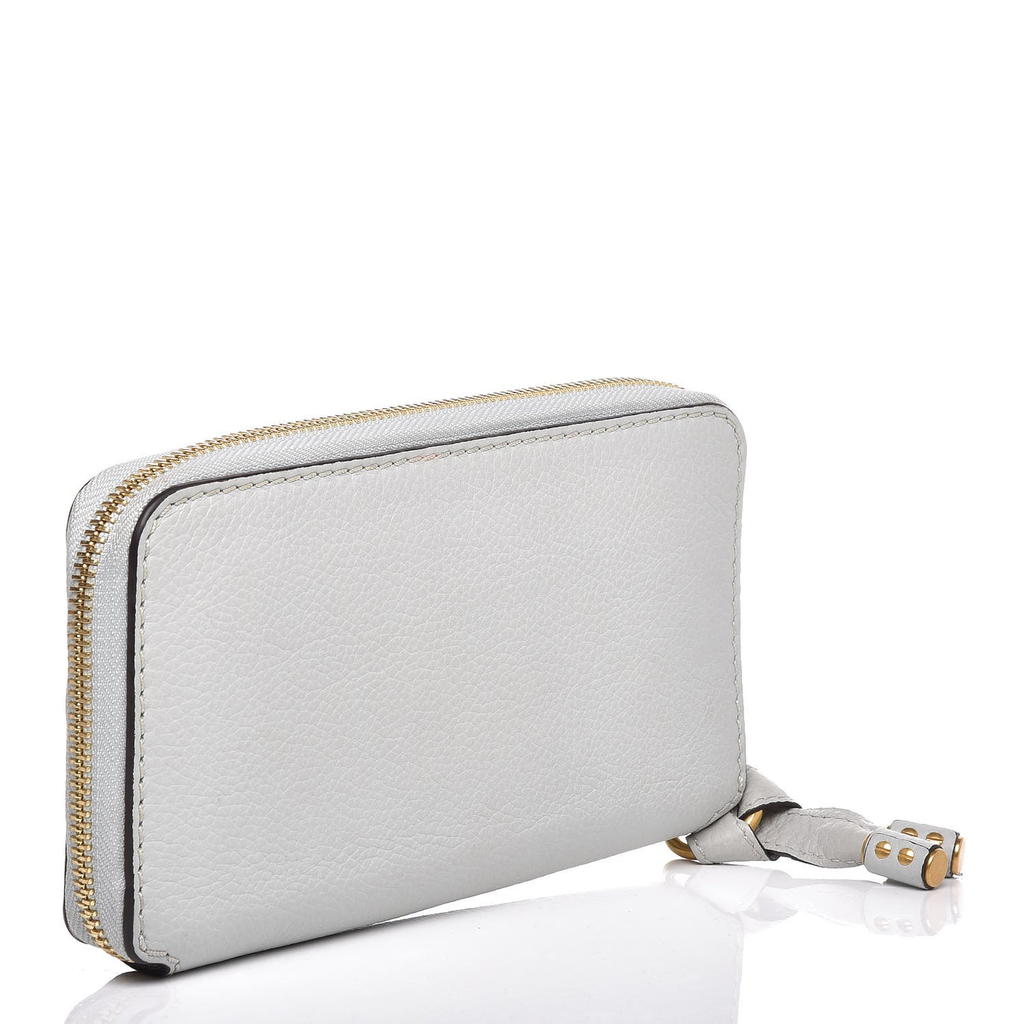 Calfskin Marcie Long Zip Around Wallet Airy Grey