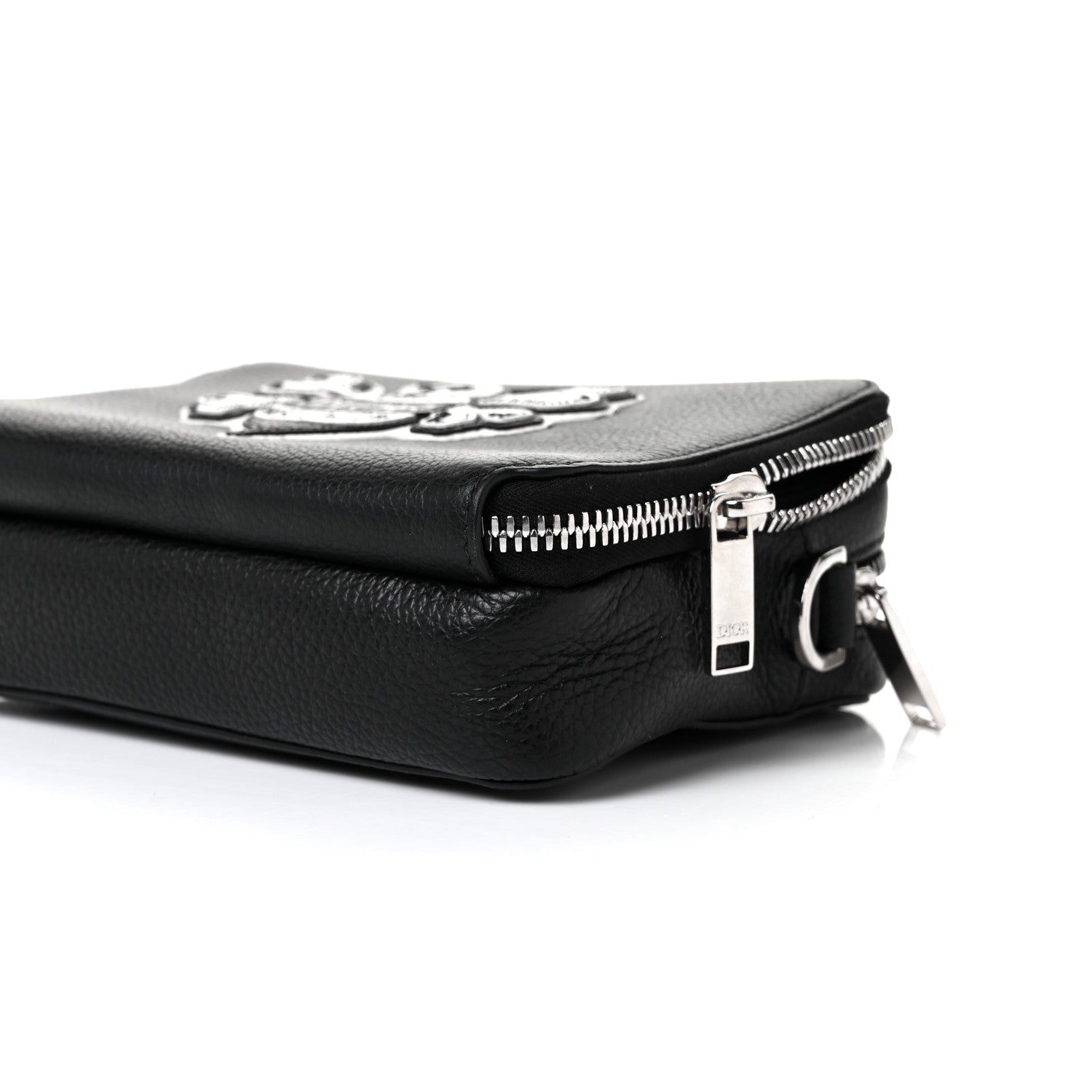 Christian Dior X SHAWN STUSSY Grained Calfskin Double Zip Crossbody Pouch Black 7 of 7