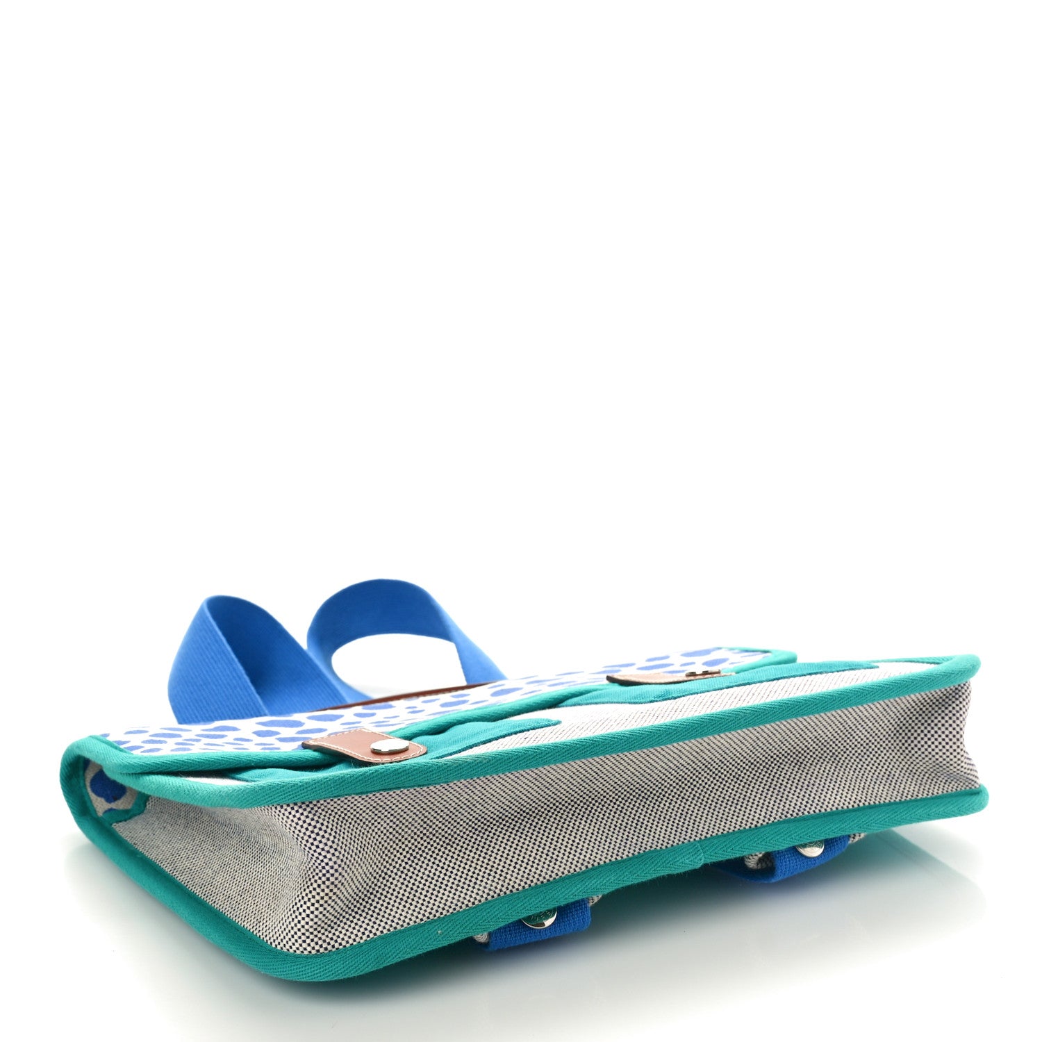 Hermes Toile Canvas Barenia Childrens Jeux Dans La Jungle Backpack Outremer 4 of 9