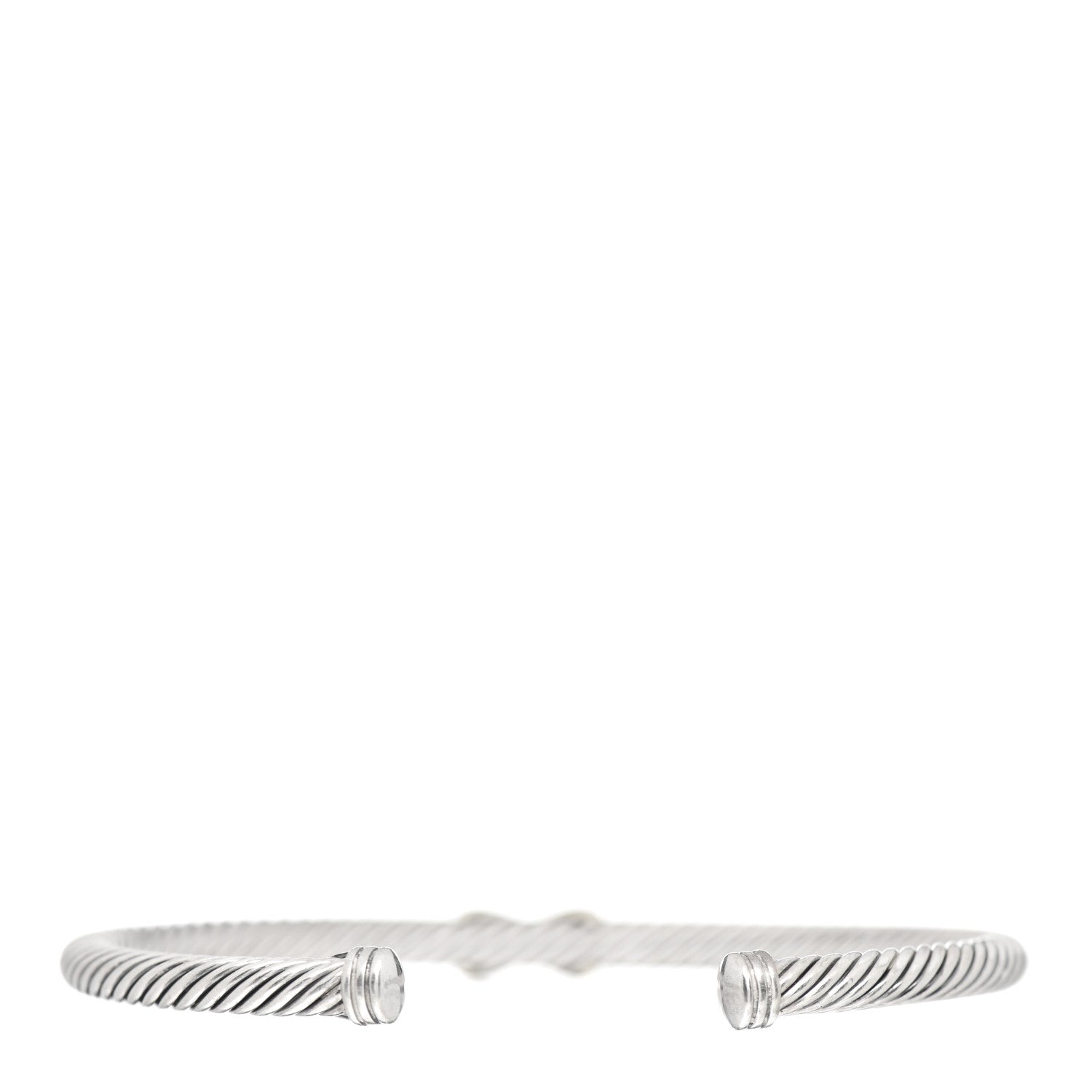 David Yurman Sterling Silver 18K Yellow Gold 4mm X Station Cable Bracelet 3 of 4