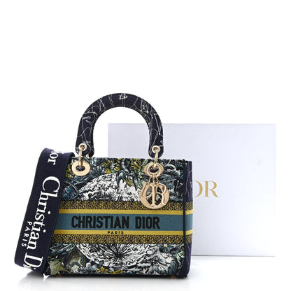 Christian Dior Canvas Embroidered Zodiac Medium Lady D-Lite Blue Multicolor 12 of 12