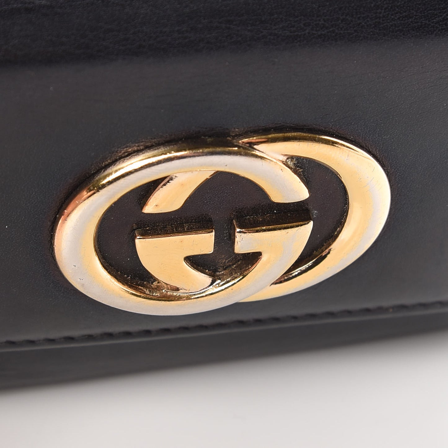Calfskin Interlocking G French Wallet Black