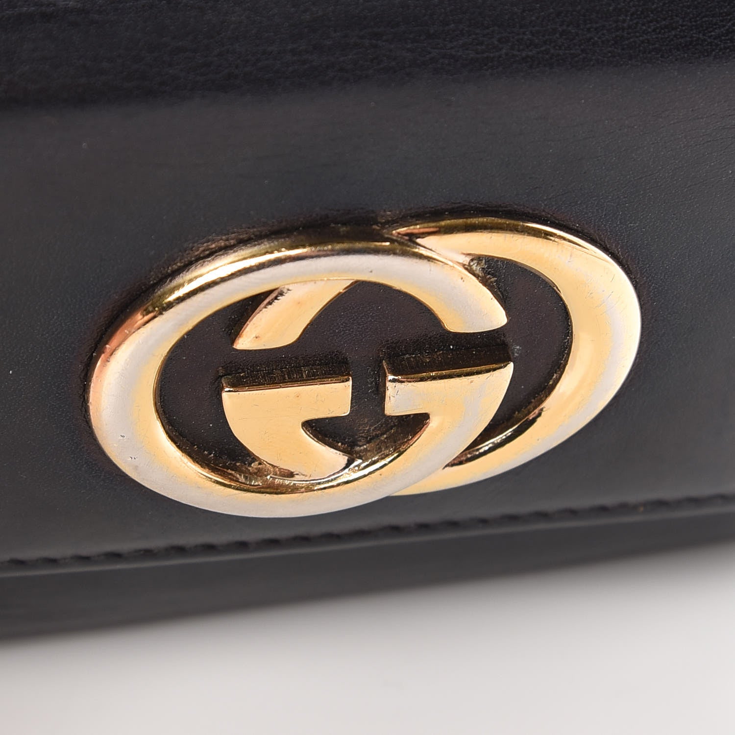 Gucci Calfskin Interlocking G French Wallet Black 7 of 11