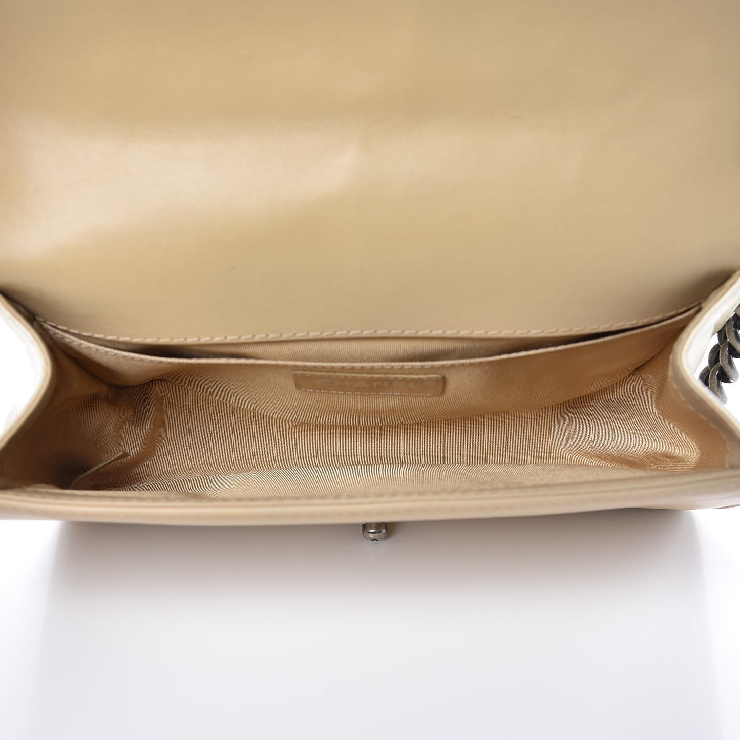 Lambskin Quilted Medium Boy Flap Beige