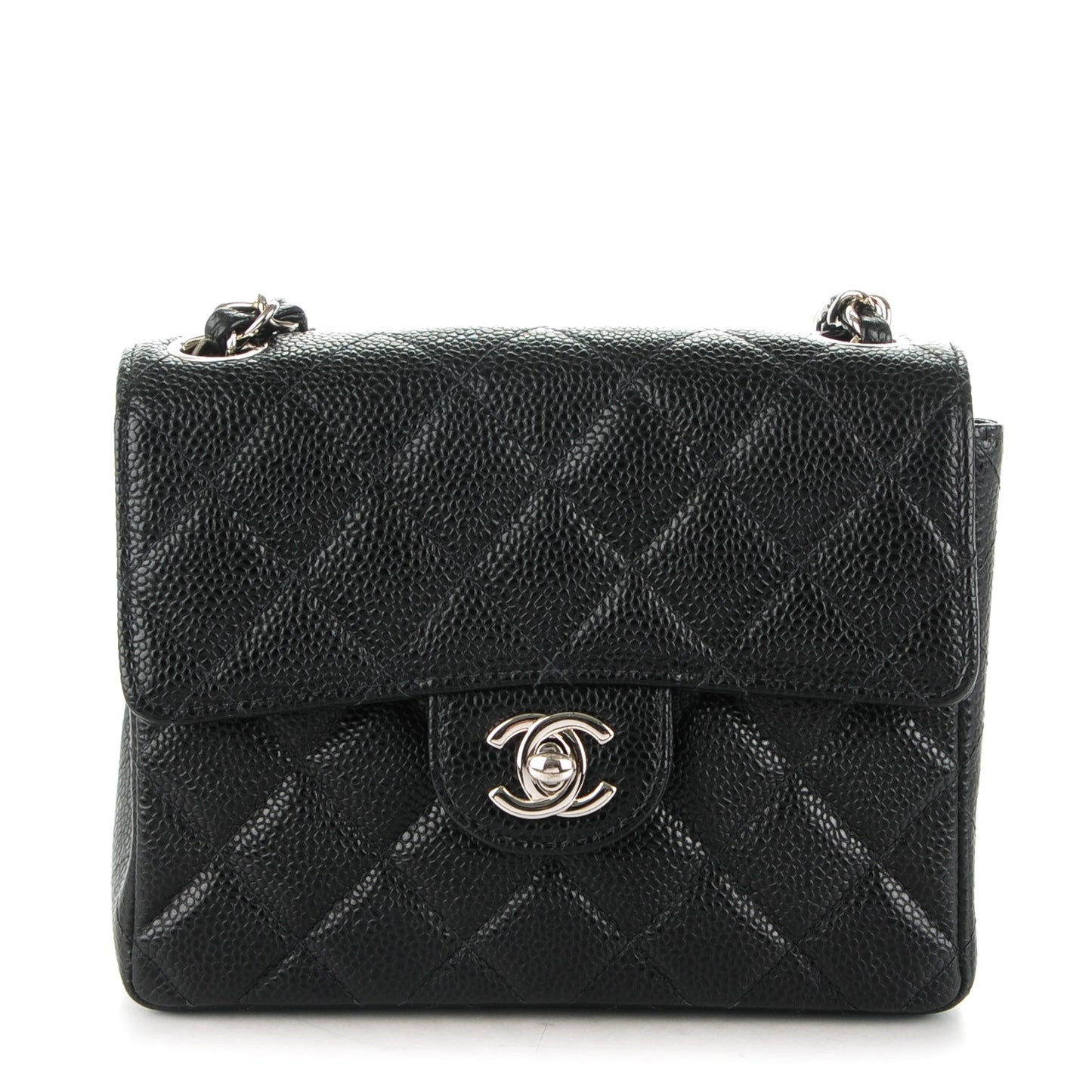 Caviar Quilted Mini Square Flap Black