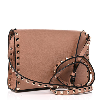 Valentino Garavani Pebbled Calfskin Medium Rockstud Flip Lock Crossbody Bag Skin Sorbet 2 of 12