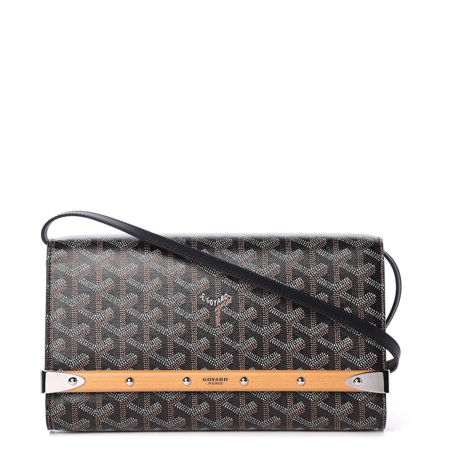 Goyard Goyardine Monte Carlo Bois Clutch With Strap Black 1 of 7