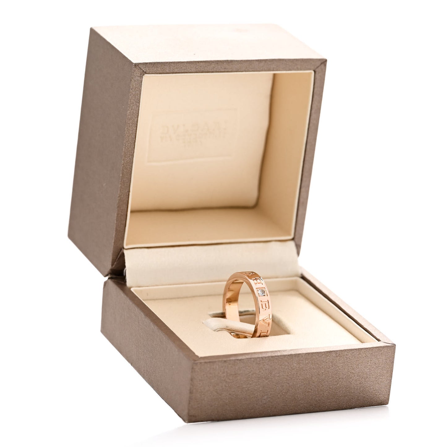 18K Rose Gold Diamond B.Zero1 Essential Band Ring 54 6.75