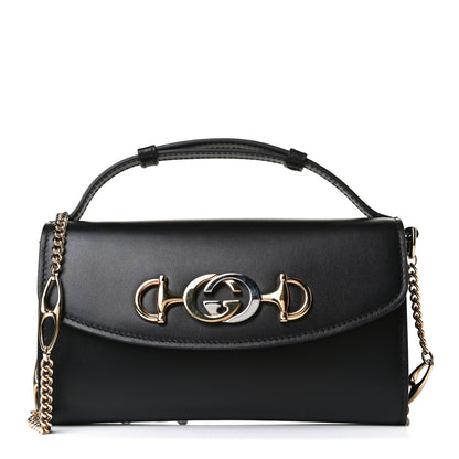 Gucci Smooth Calfskin Mini Zumi Shoulder Bag Black 1 of 13