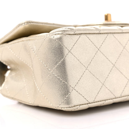 Chanel Metallic Lambskin Quilted Mini Rectangular Flap Gold 8 of 9