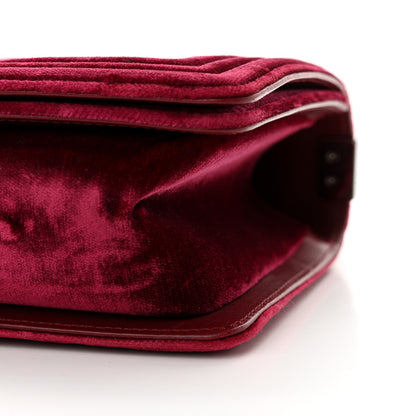 Chanel Velvet Quilted Medium Boy Flap Burgundy 10 of 11