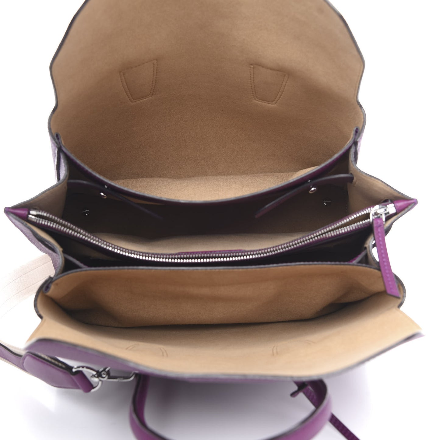 Grained Calfskin Medium Milla Tote Mystic Purple