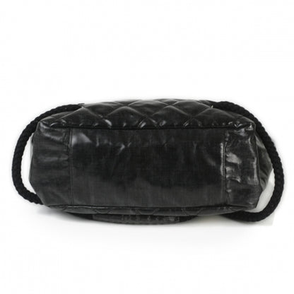 Chanel Coated Canvas Large CC Yacht Tote Black White 3 of 10