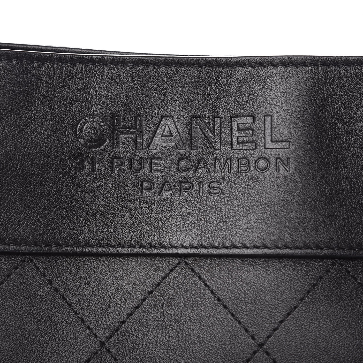 Chanel Calfskin Stitched Bucket Bag Black 8 of 12