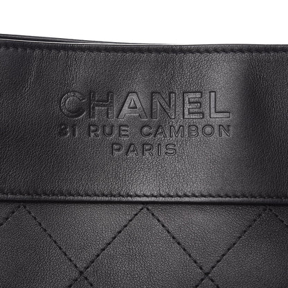 Chanel Calfskin Stitched Bucket Bag Black 8 of 12