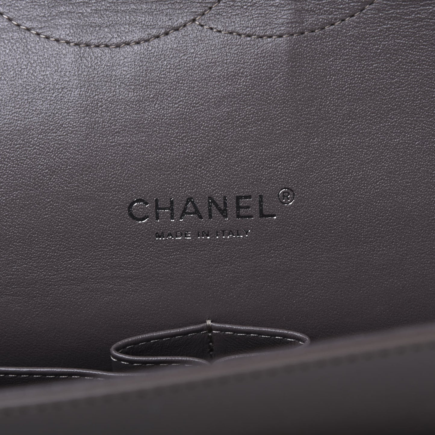Patent Calfskin Quilted Maxi Double Flap Grey