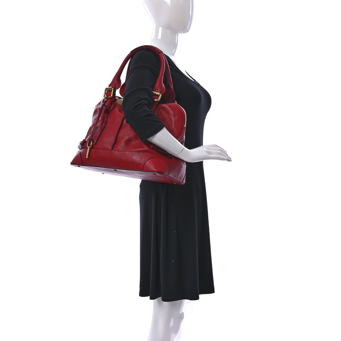 Calfskin Paddington Satchel Rouge