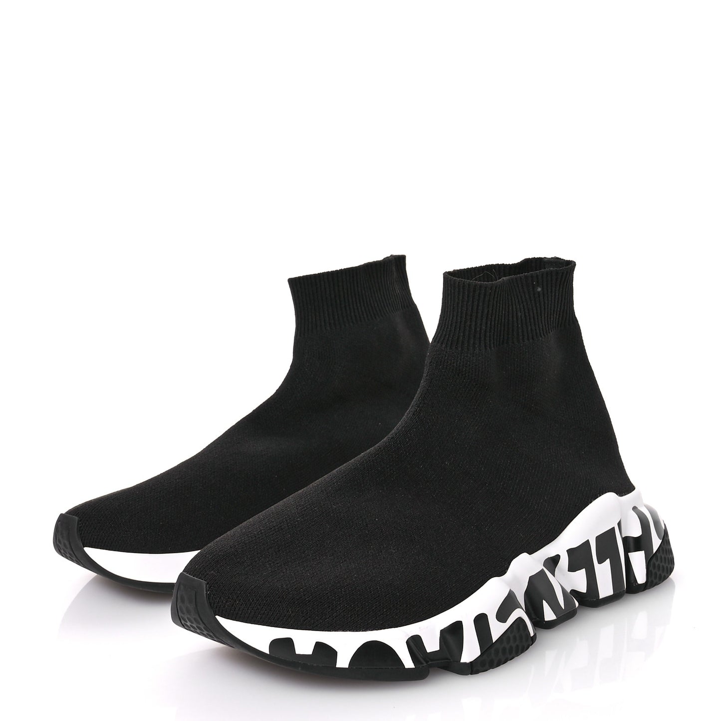 Neoprene Knit Womens Speed Graffiti Sneakers 36 Black White
